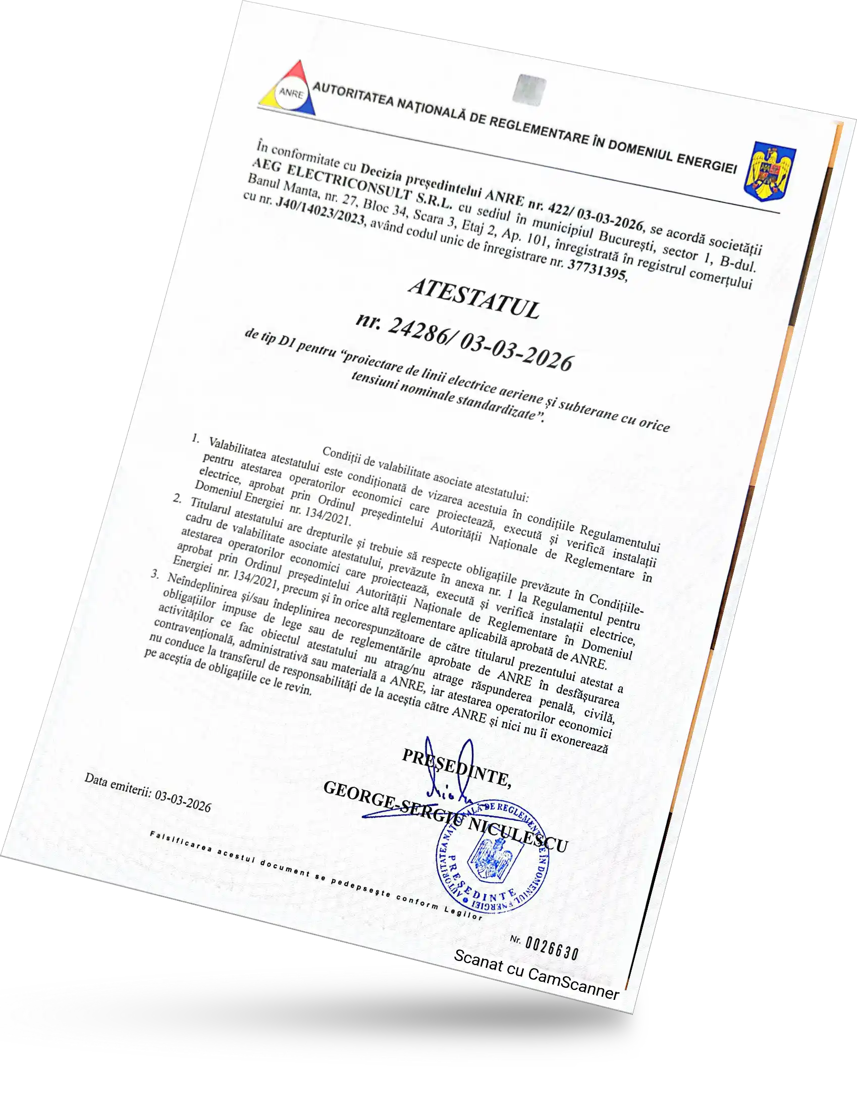 Atestat ANRE D1 AEG 03.2026